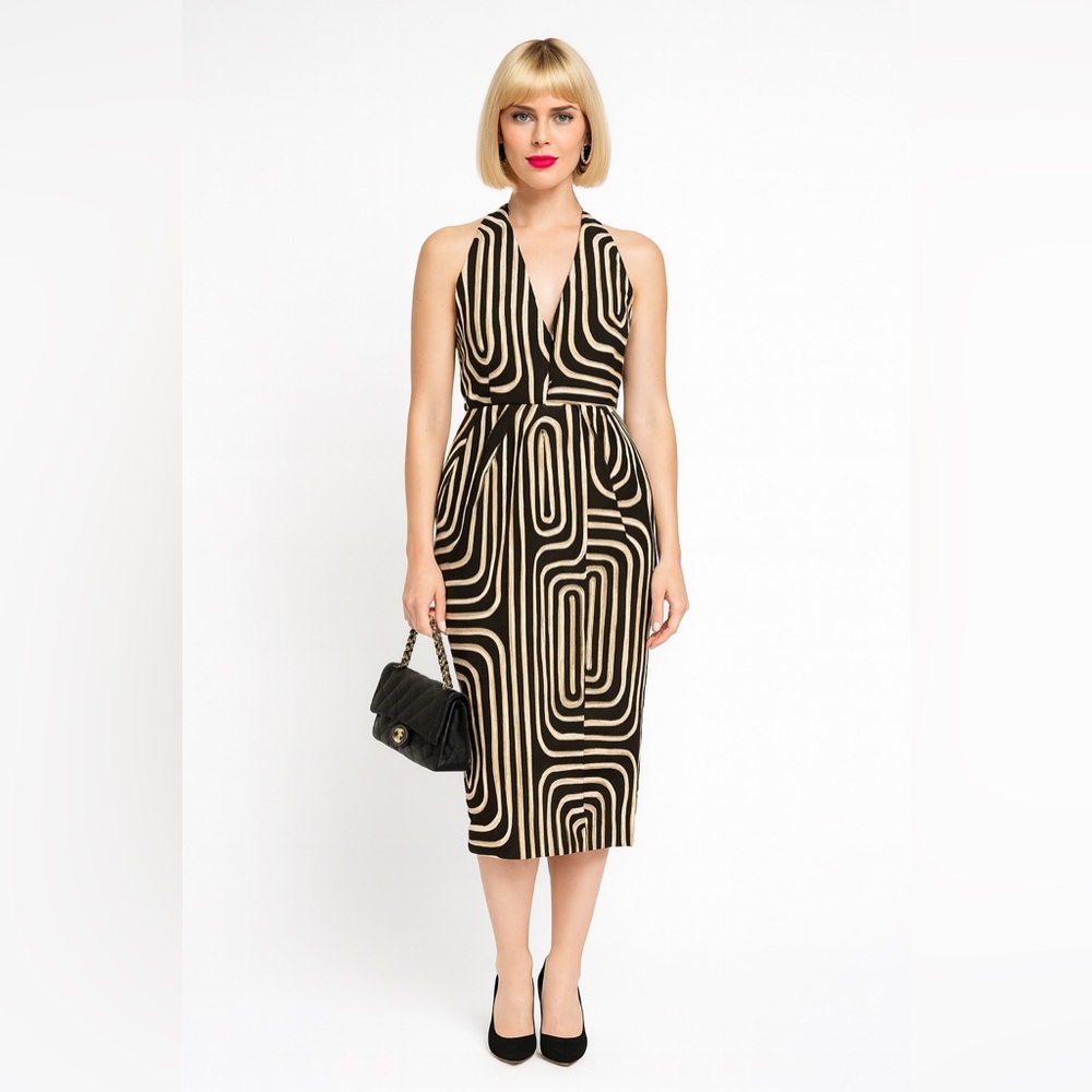 Donna Karan Geometric Midi Dress - Picture 1 of 7